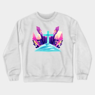 Beautiful and Stunning Easter Religious Cross Graphic Crewneck Sweatshirt